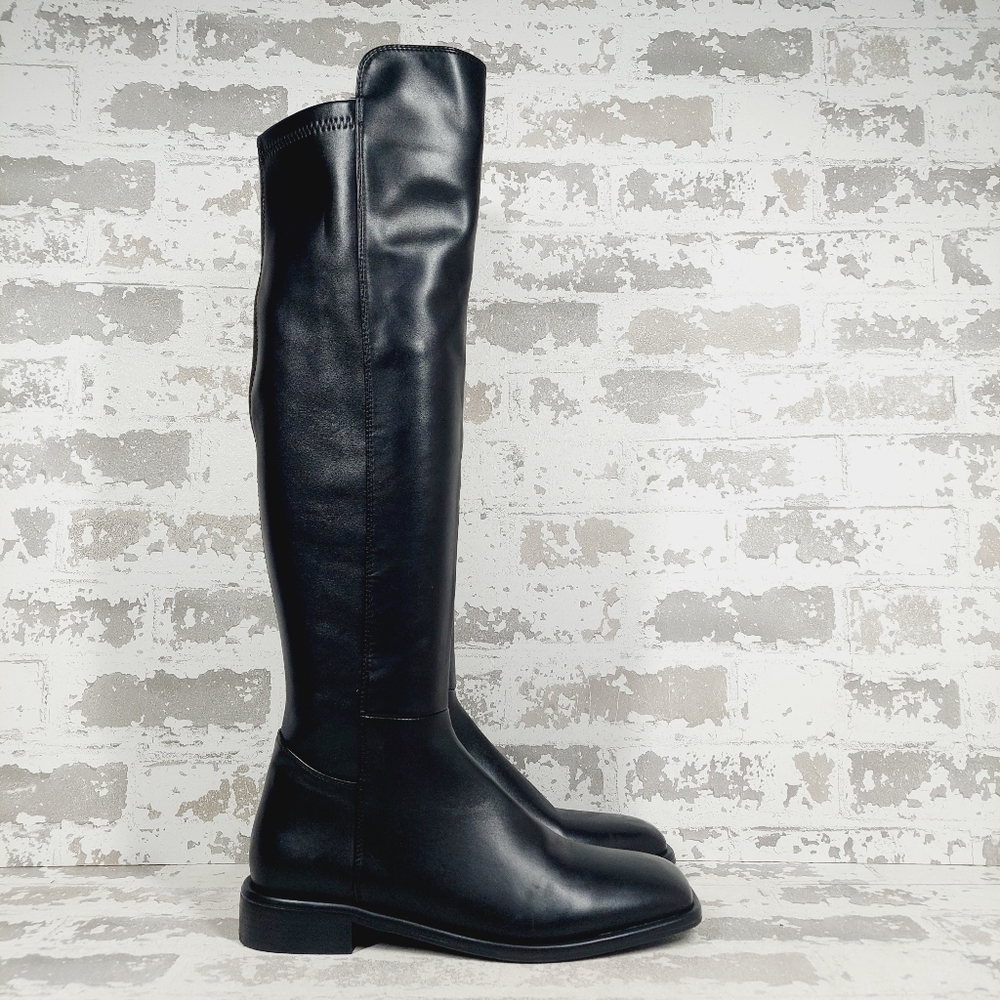 New TORGEIS Women’s Square Toe Black Knee High Boots i174 - Picture 4 of 11